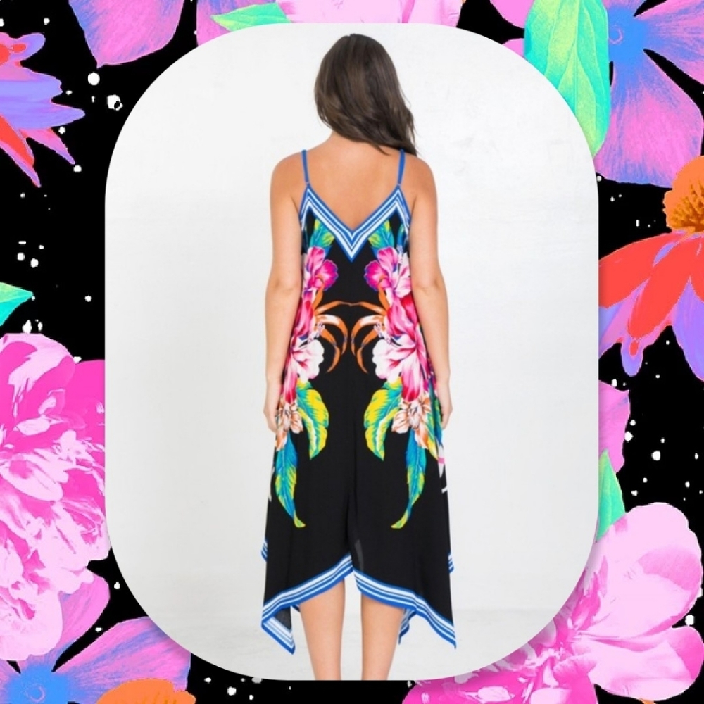 Tropical Sundress Floral Dress Summer Vacation NEW - Picture 7 of 10